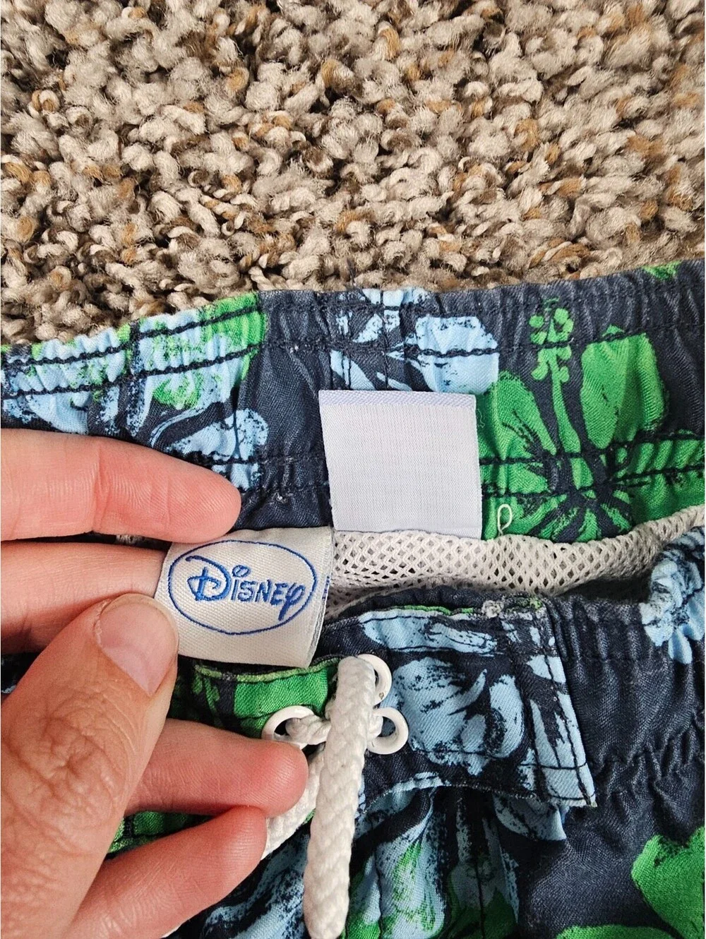 Disney Toddler Boys Sz 3T Swim Trunks Swimsuit Mickey Mouse Blue Green Floral